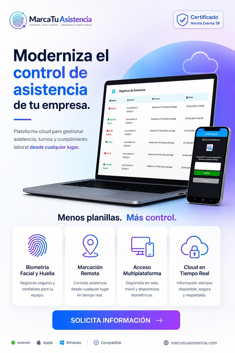 Control laboral inteligente - Moderniza el control de asistencia de tu empresa