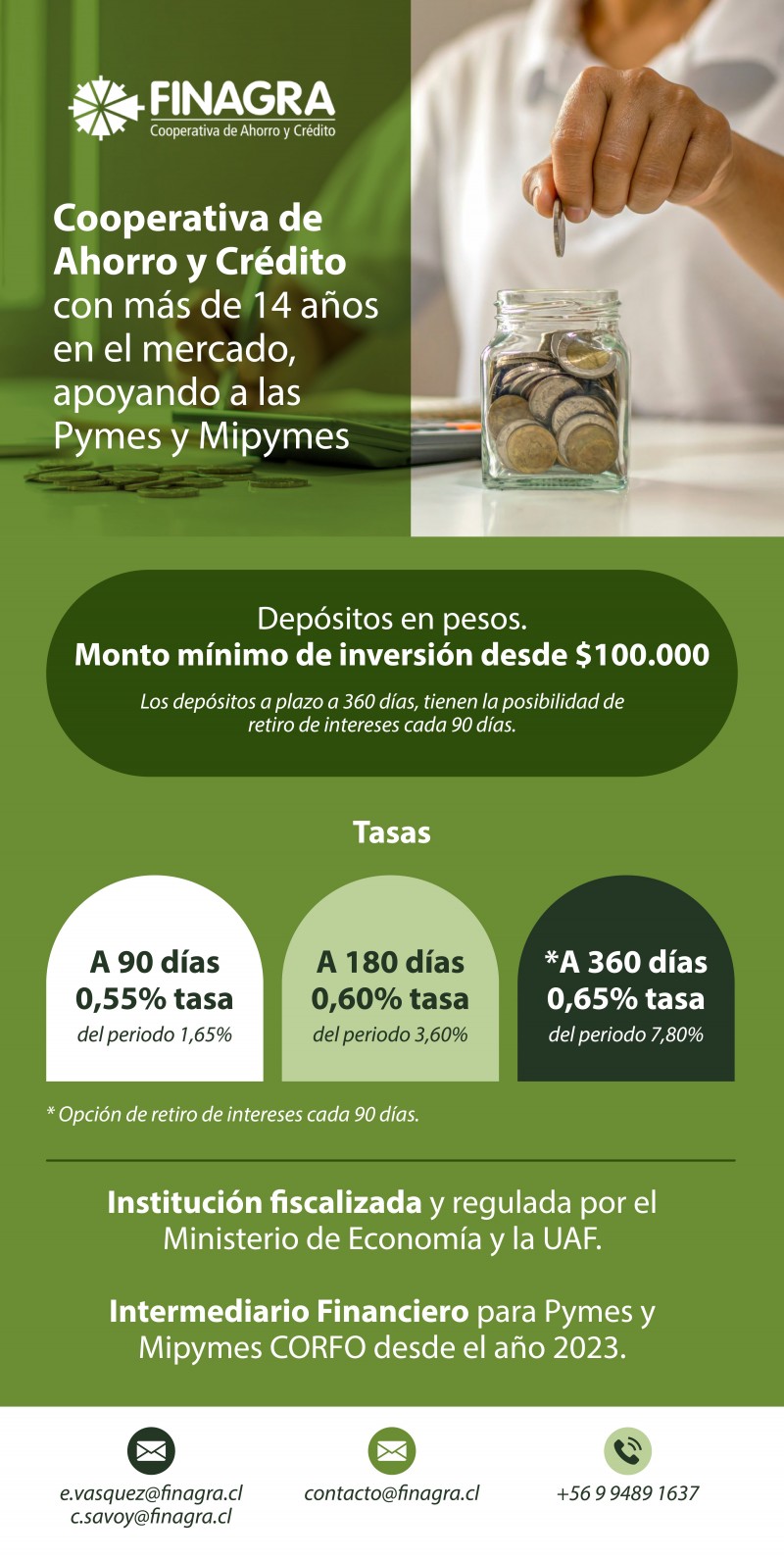 FINAGRA - Cooperativa de Ahorro y Crédito - Depósitos a Plazo Finagra